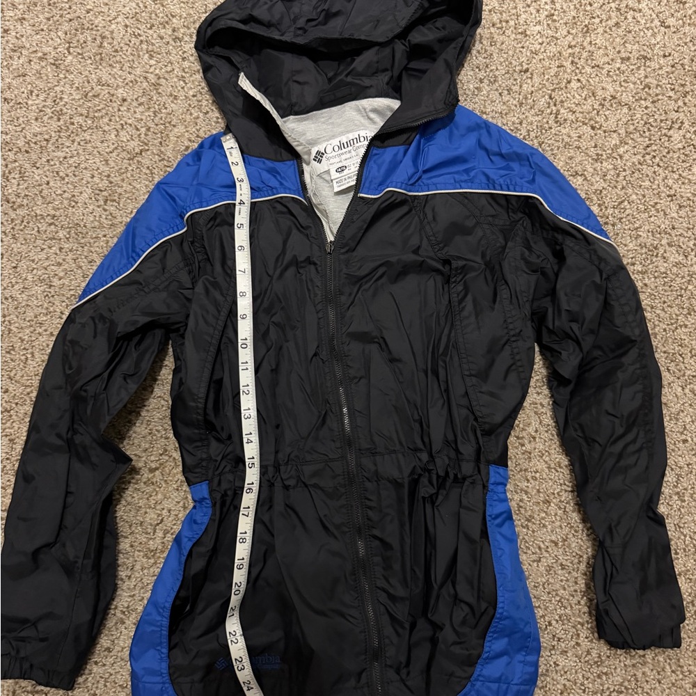 Vintage Columbia Kids Raincoat - Black and Blue